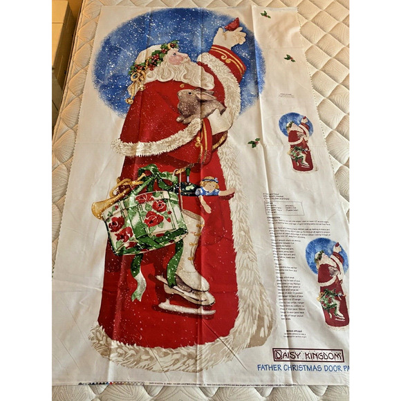 Daisy Kingdom Fabric Father Christmas Door Panel Large New Uncut 59"x35" - Picture 2 of 10